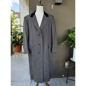 Vintage Imperial Kassel Coat Men’s XL Gray Herringbone 100% Virgin Wool Overcoat